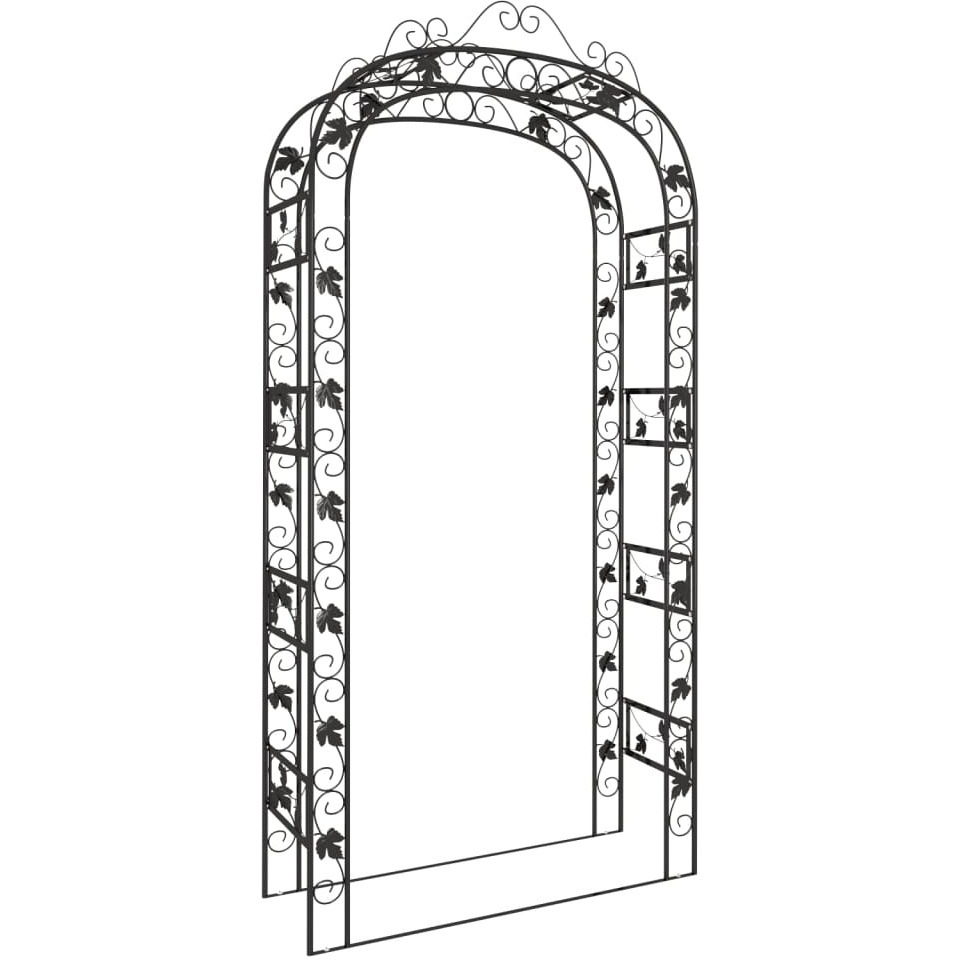 vidaXL Garden Arch Black 45.7x17.7x94.5 Steel