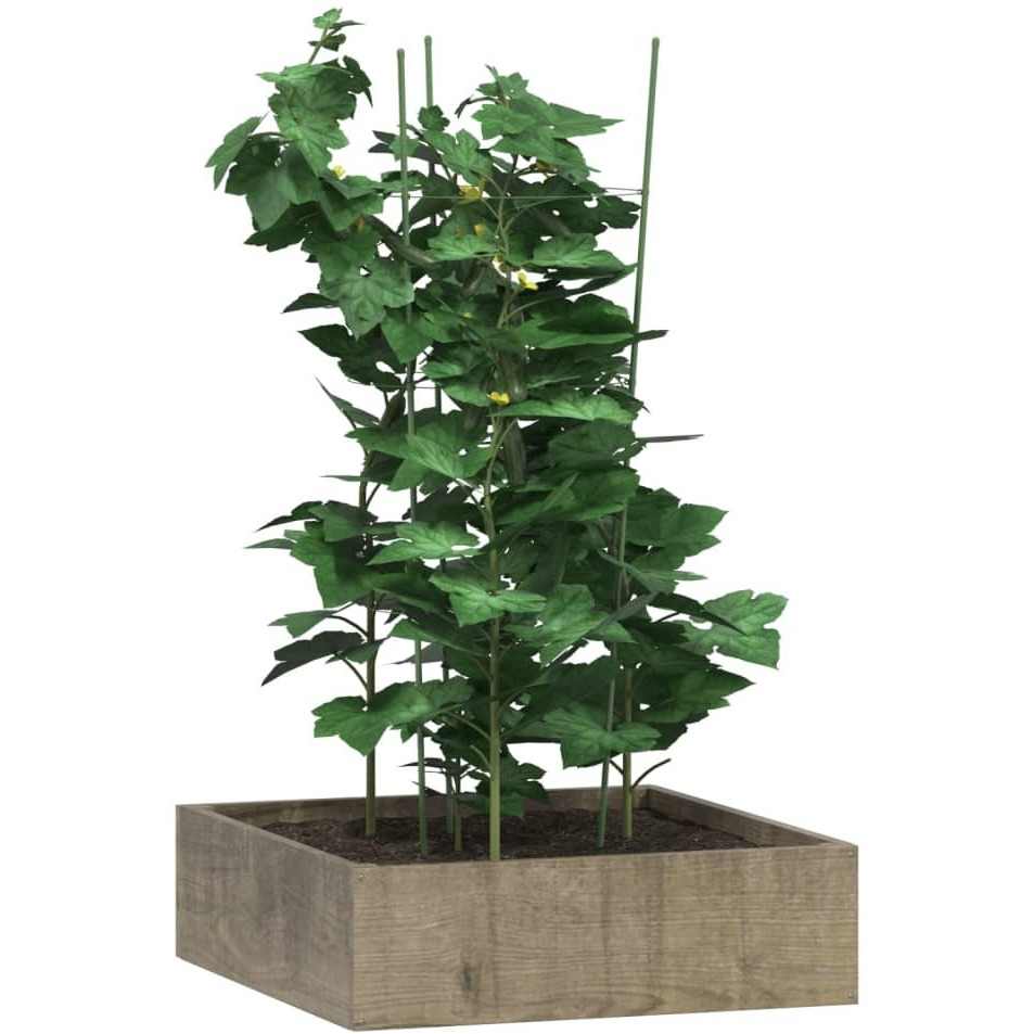 vidaXL Garden Plant Supports with 3 Rings 5 pcs Green 29.5 Steel