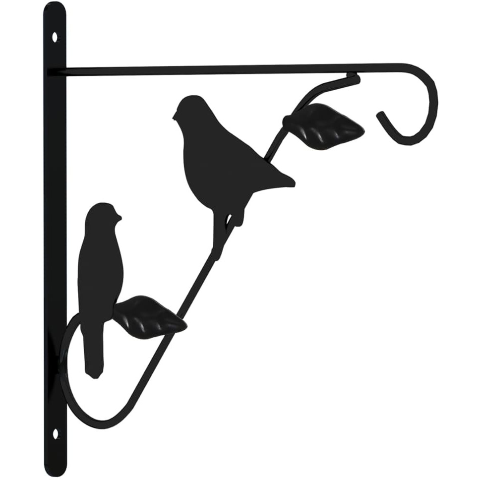 vidaXL Hanging Basket Brackets 4 pcs Black Steel