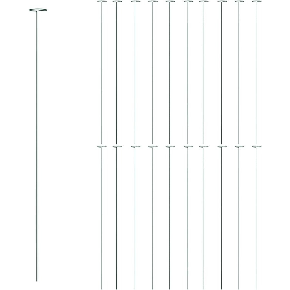vidaXL Garden Plant Stakes 20 pcs Dark Green 35.8 Steel