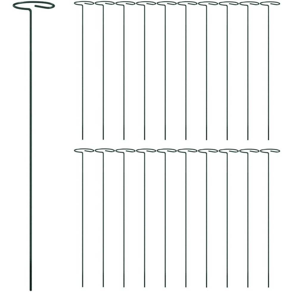 vidaXL Garden Plant Stakes 20 pcs Dark Green 15.7 Steel