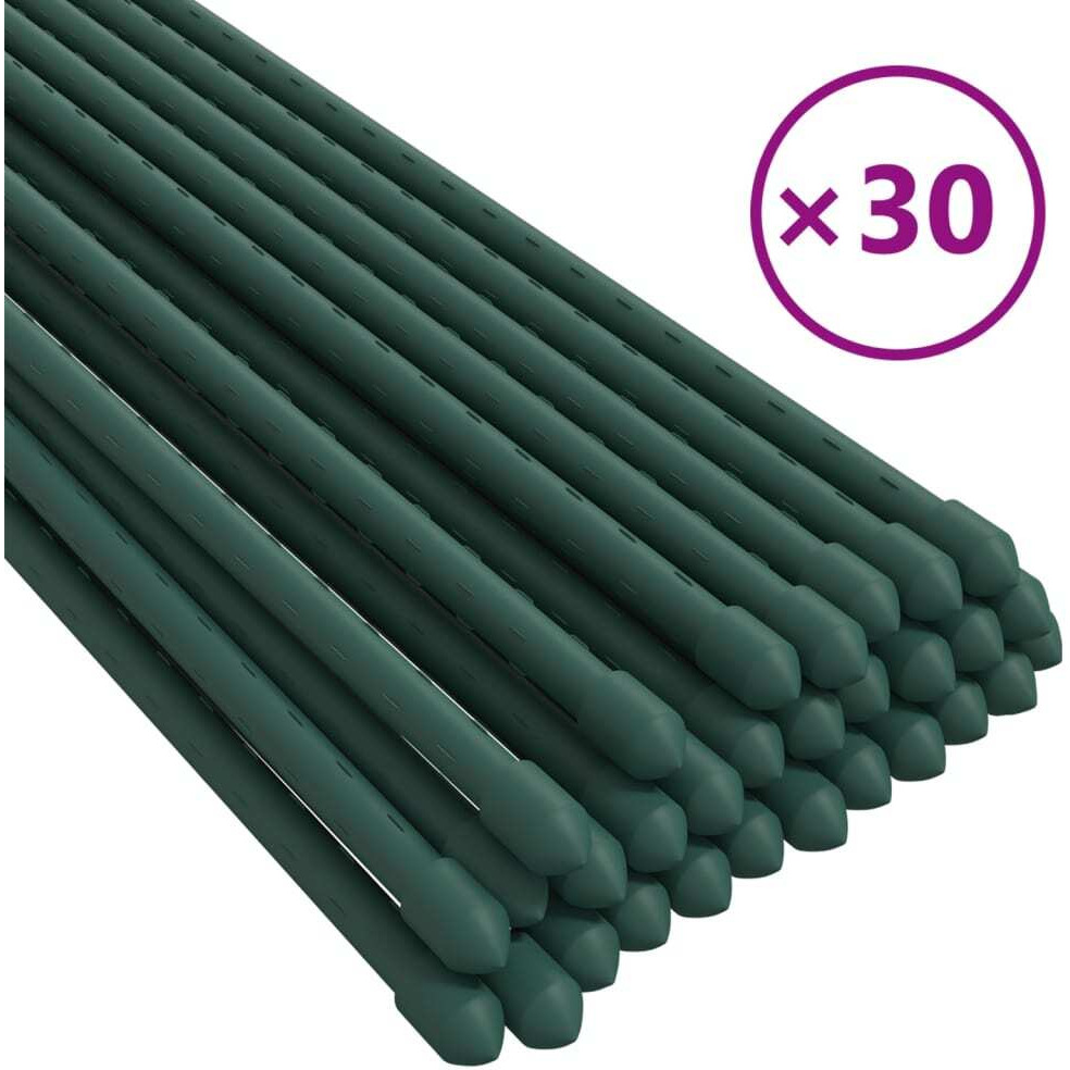 vidaXL Garden Plant Stakes 30 pcs Green 59.1 Steel