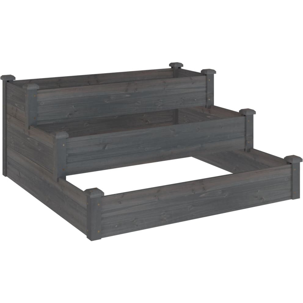 vidaXL Garden Raised Bed Gray 47.2x47.2x22 Solid Wood Fir