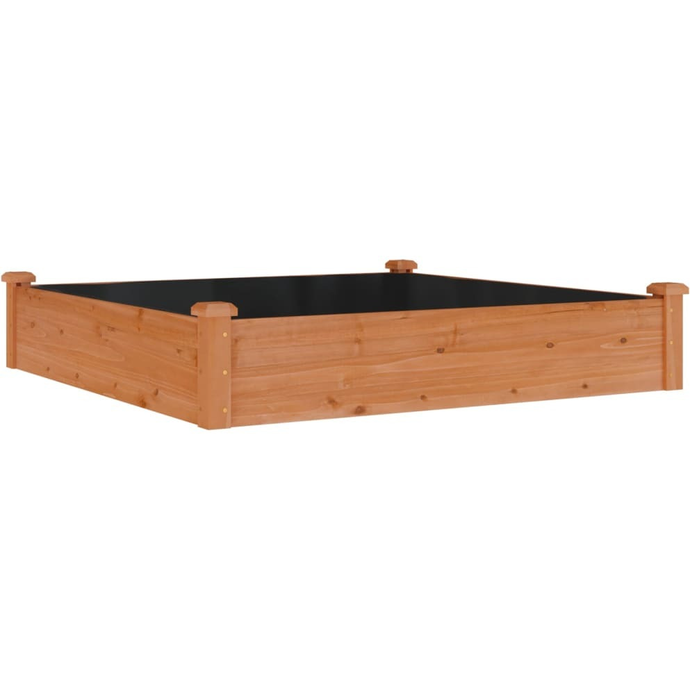 vidaXL Garden Raised Bed with Liner Brown 47.2x47.2x9.8 Solid Wood Fir