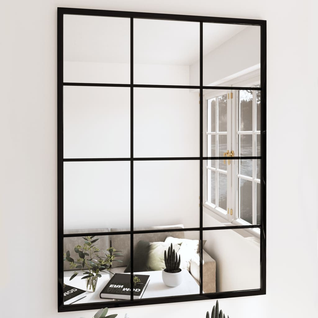 vidaXL Wall Mirrors 3 pcs Black 31.5x23.6 Metal