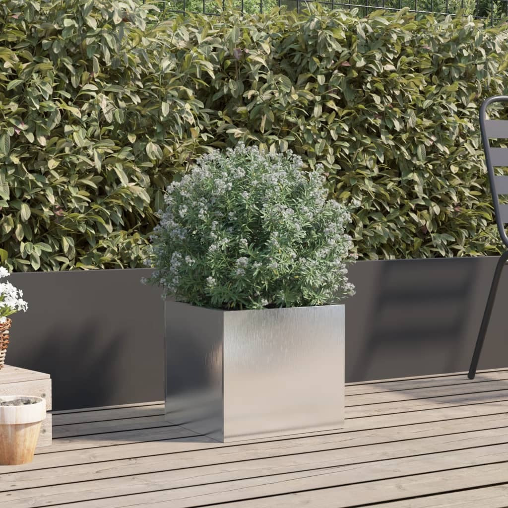 vidaXL Planter Silver 12.6x11.8x11.4 Stainless Steel