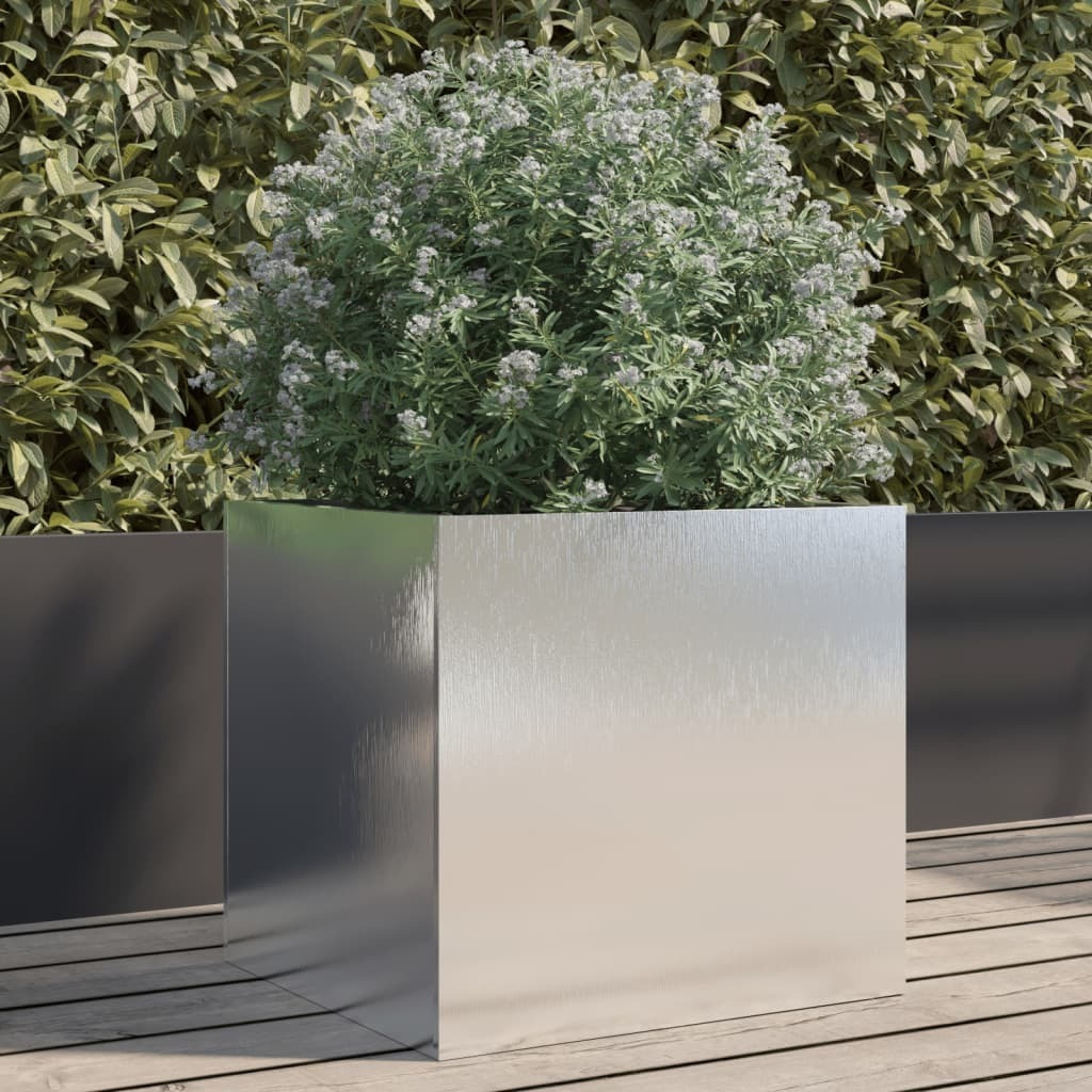 vidaXL Planter Silver 16.5x15.7x15.4 Stainless Steel