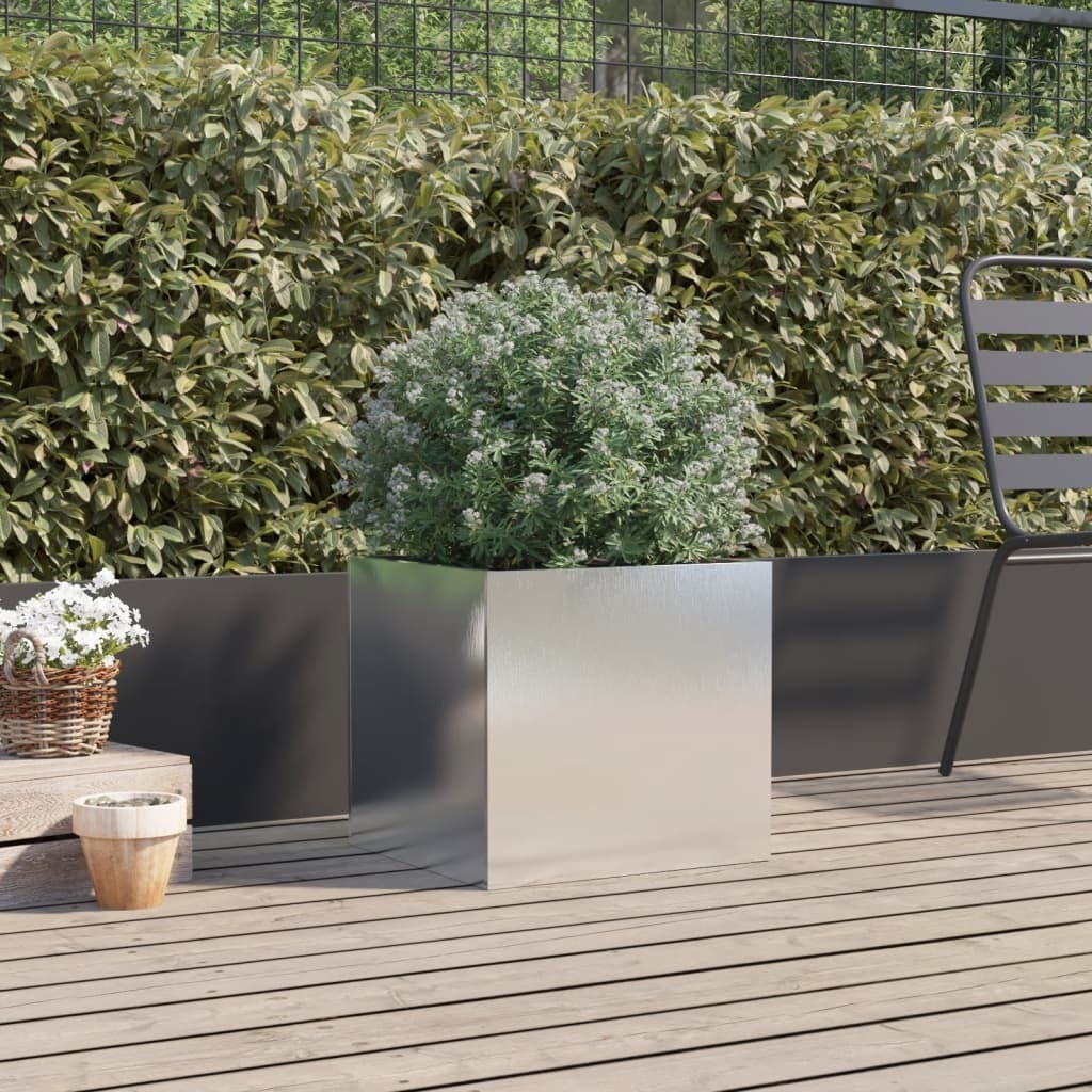 vidaXL Planter Silver 16.5x15.7x15.4 Stainless Steel