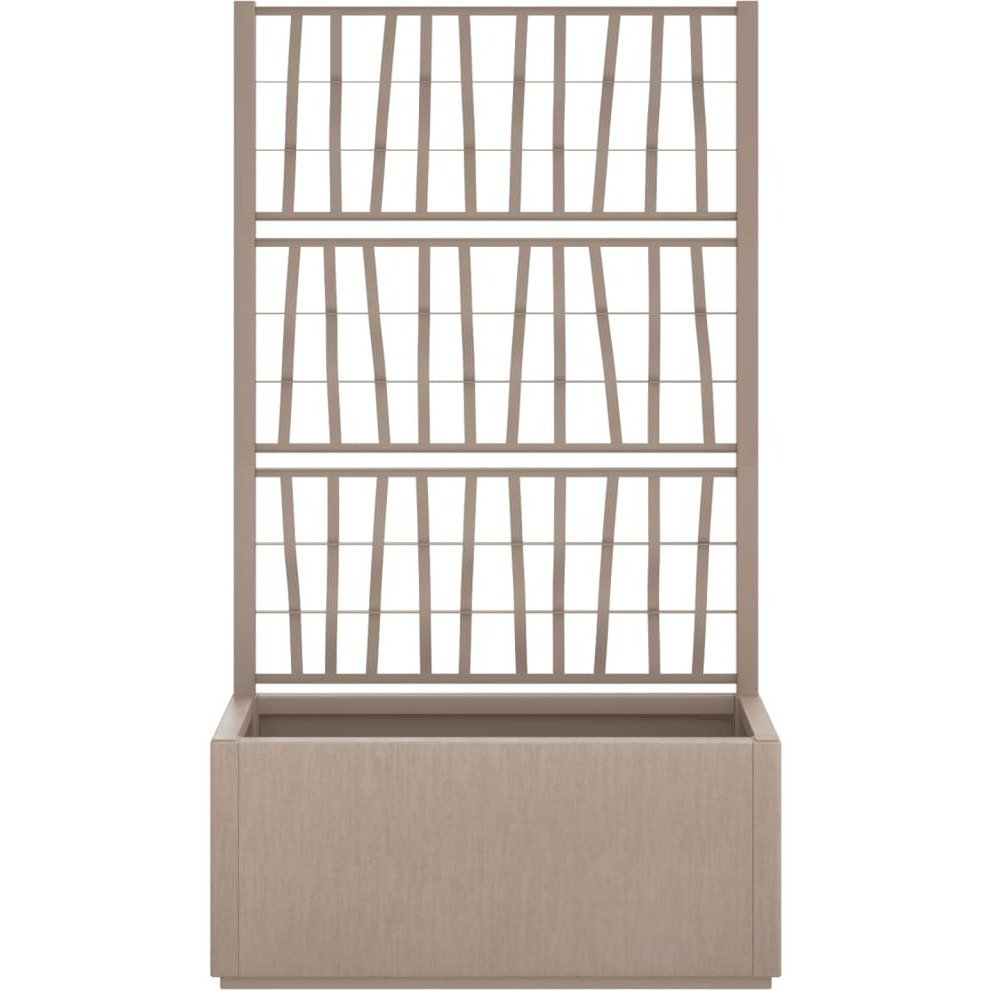 vidaXL Garden Planter with Trellis Light Brown 31.5x14.2x55.1 PP