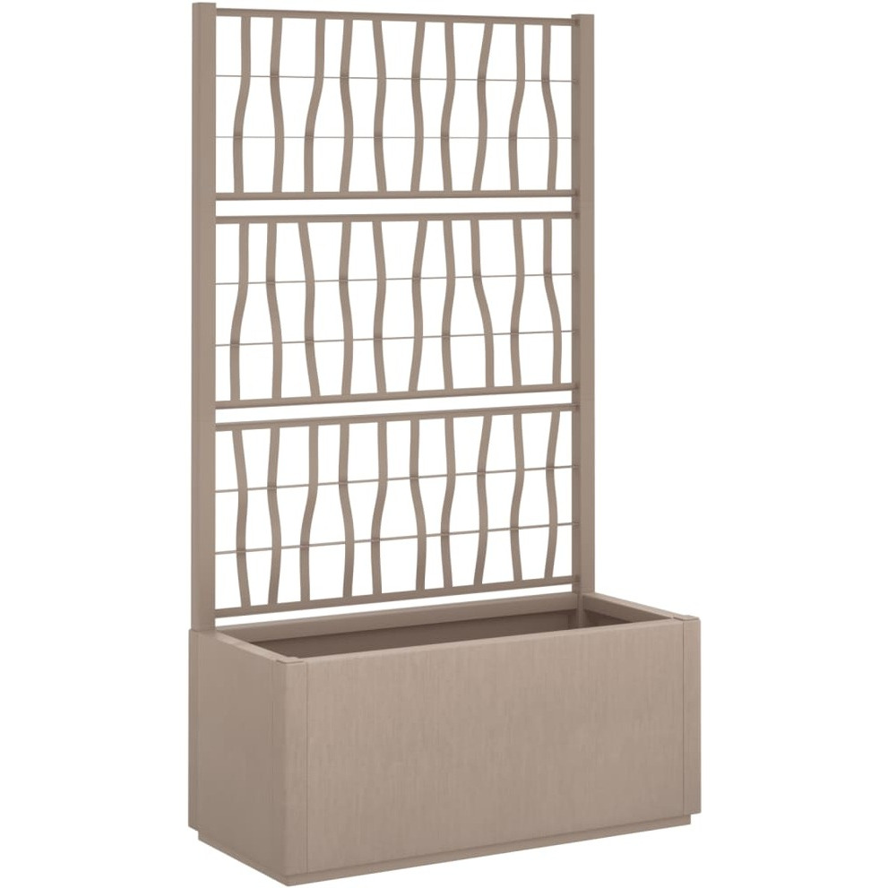 vidaXL Garden Planter with Trellis Light Brown 31.5x14.2x55.1 PP