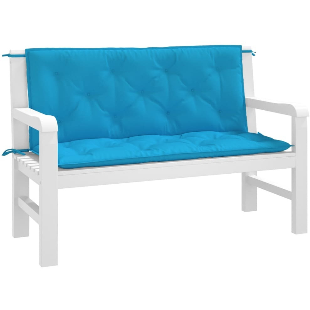 vidaXL Garden Bench Cushions 2 pcs Light Blue 47.2x19.7x2.8 Oxford Fabric