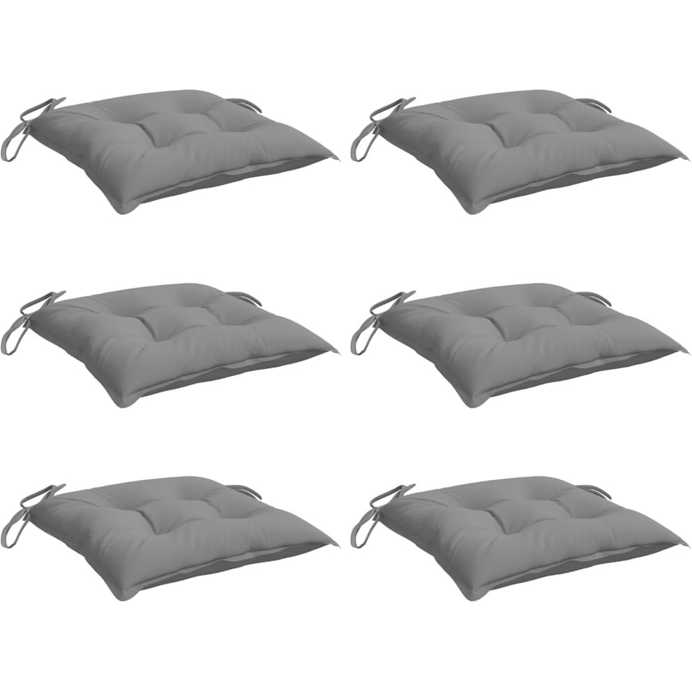 vidaXL Chair Cushions 6 pcs Gray 19.7x19.7x2.8 Oxford Fabric