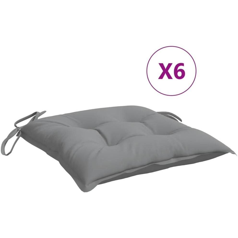 vidaXL Chair Cushions 6 pcs Gray 19.7x19.7x2.8 Oxford Fabric