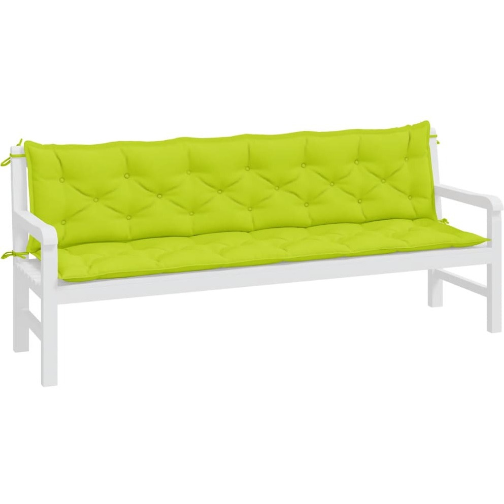 vidaXL Garden Bench Cushions 2 pcs Bright Green 78.7x19.7x2.8 Oxford Fabric