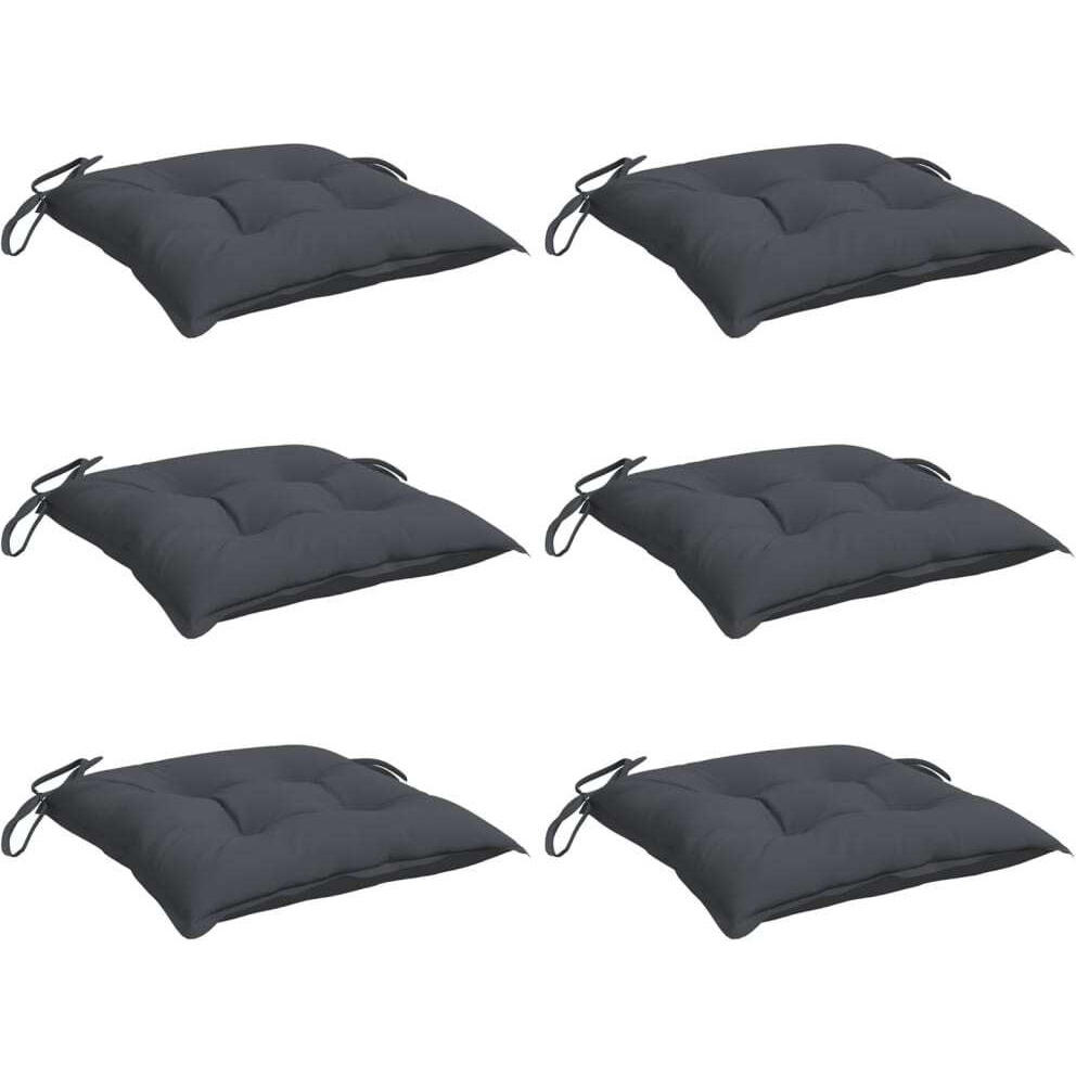 vidaXL Chair Cushions 6 pcs Anthracite 19.7x19.7x2.8 Oxford Fabric