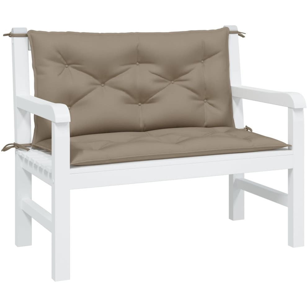 vidaXL Garden Bench Cushions 2 pcs Taupe 39.4x19.7x2.8 Oxford Fabric