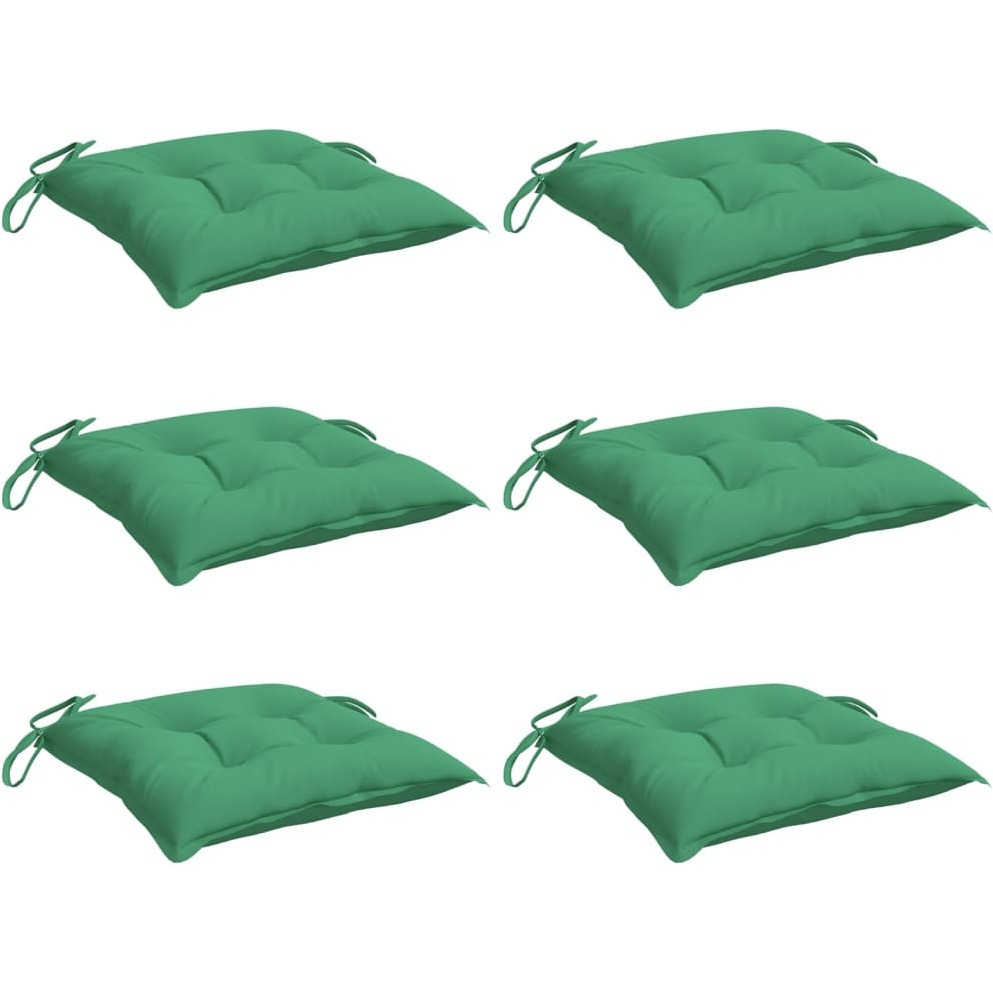 vidaXL Chair Cushions 6 pcs Green 15.7x15.7x2.8 Oxford Fabric