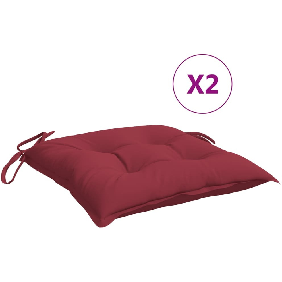 vidaXL Pallet Cushions 2 pcs Wine Red 19.7x19.7x2.8 Oxford Fabric