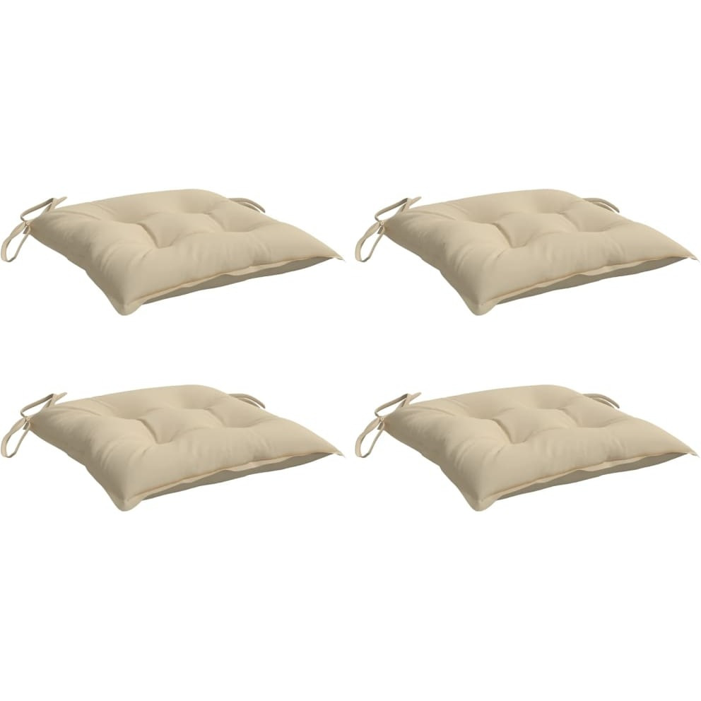 vidaXL Chair Cushions 4 pcs Beige 15.7x15.7x2.8 Oxford Fabric