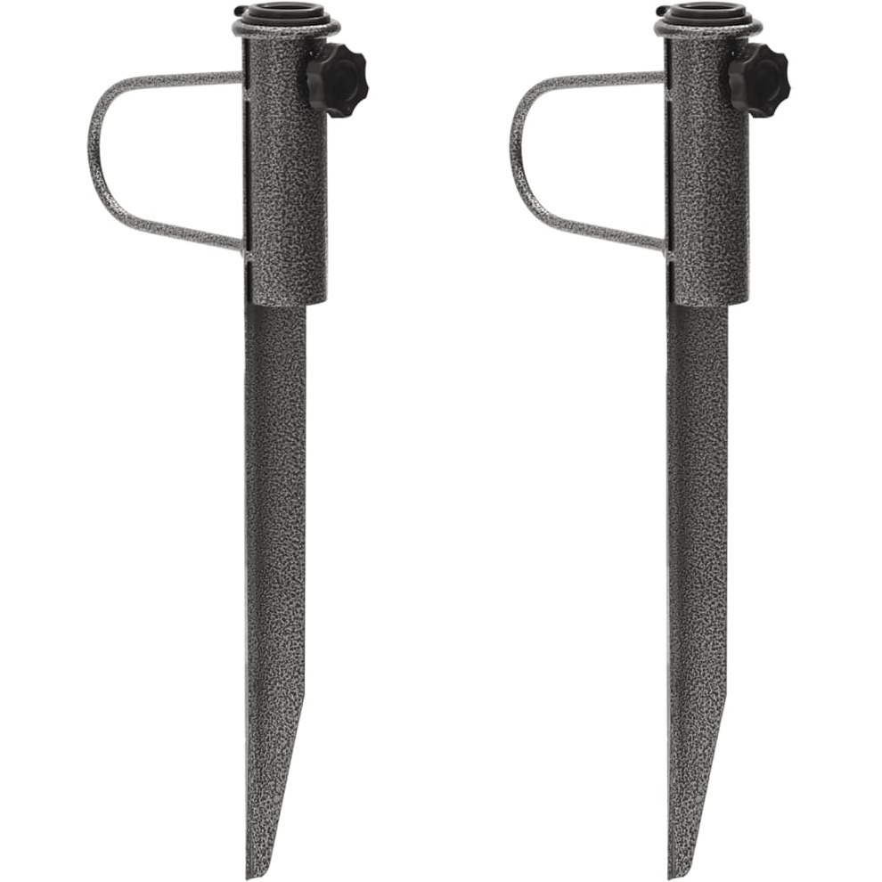 vidaXL Parasol Stands with Spikes 2 pcs 7.5x16.5 Galvanized Steel
