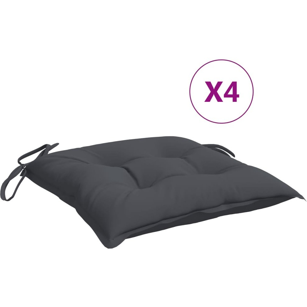 vidaXL Chair Cushions 4 pcs Anthracite 15.7x15.7x2.8 Oxford Fabric