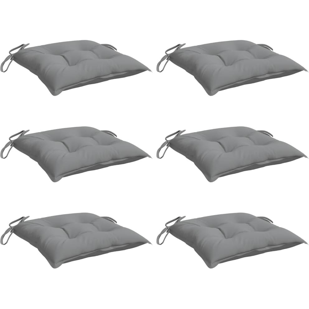 vidaXL Chair Cushions 6 pcs Gray 15.7x15.7x2.8 Oxford Fabric