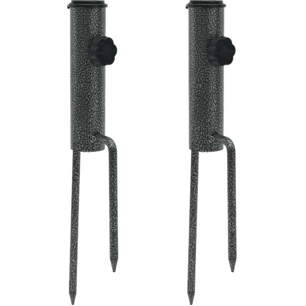 vidaXL Parasol Stands with Spikes 2 pcs 3.5x13.8 Galvanized Steel
