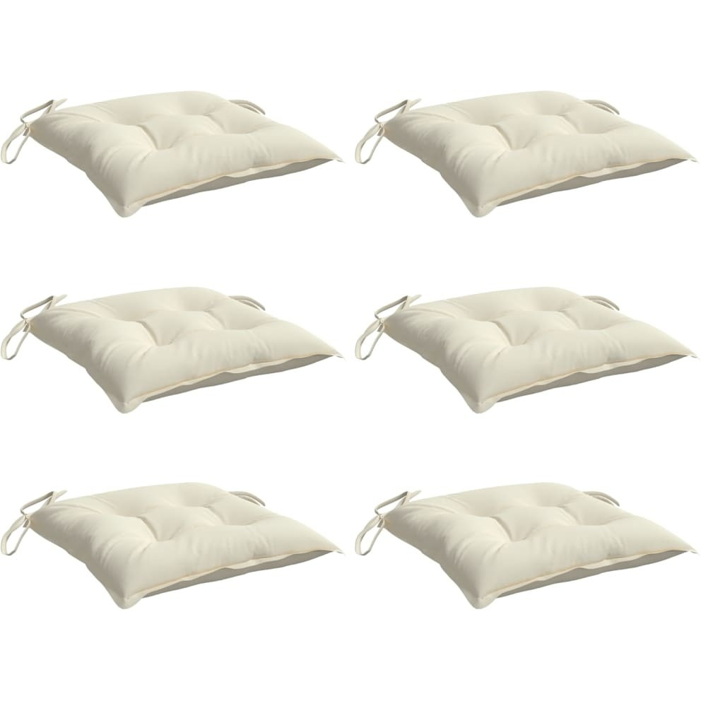 vidaXL Chair Cushions 6 pcs Cream White 15.7x15.7x2.8 Oxford Fabric
