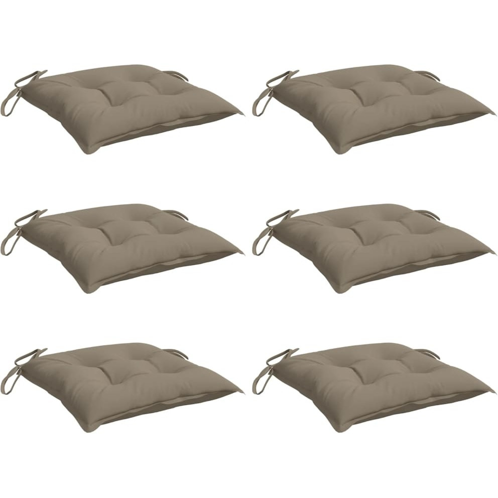 vidaXL Chair Cushions 6 pcs Taupe 15.7x15.7x2.8 Oxford Fabric