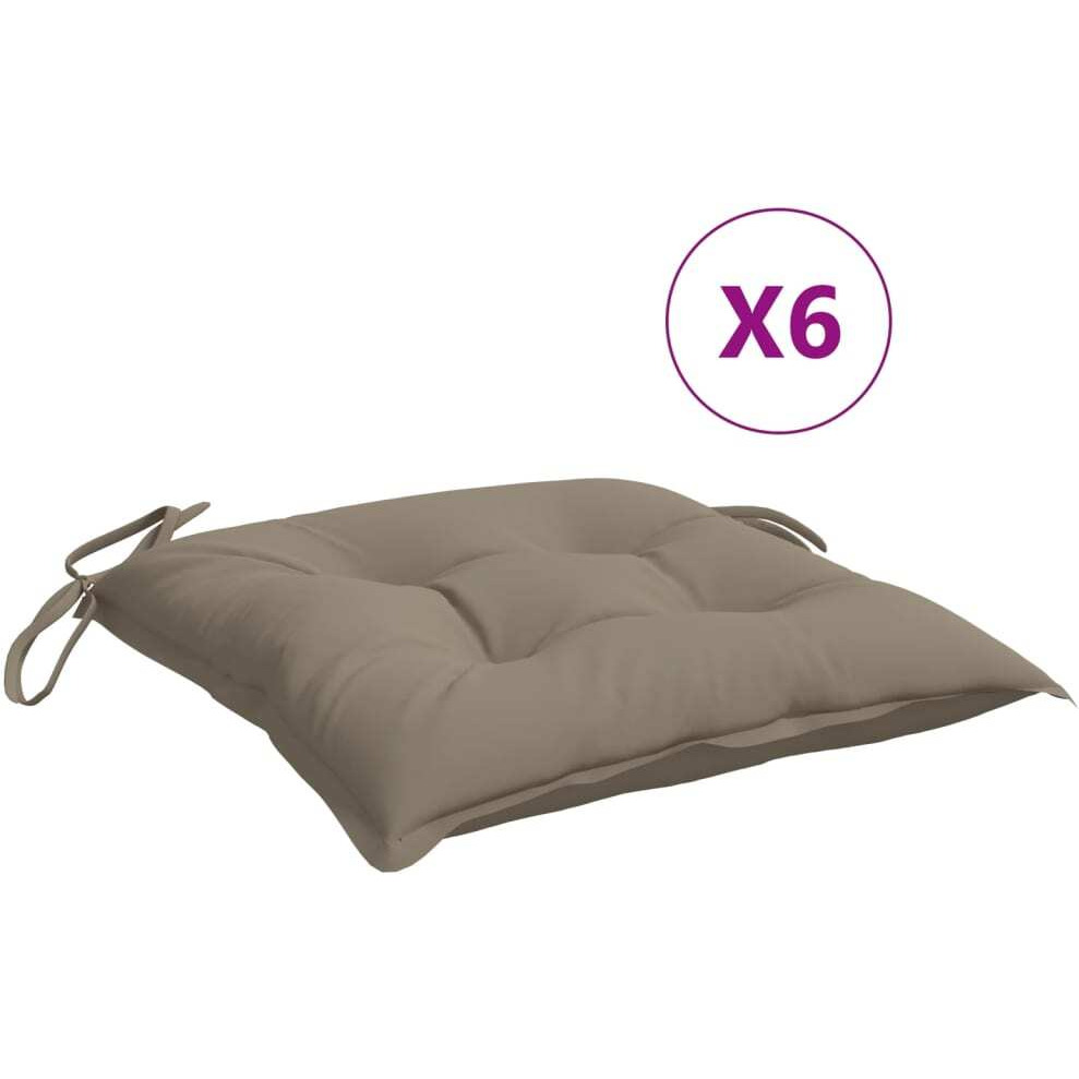 vidaXL Chair Cushions 6 pcs Taupe 15.7x15.7x2.8 Oxford Fabric