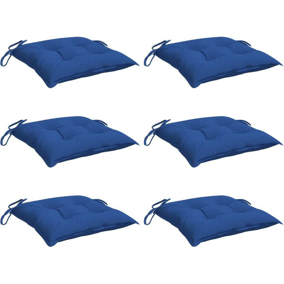 vidaXL Chair Cushions 6 pcs Blue 15.7x15.7x2.8 Oxford Fabric