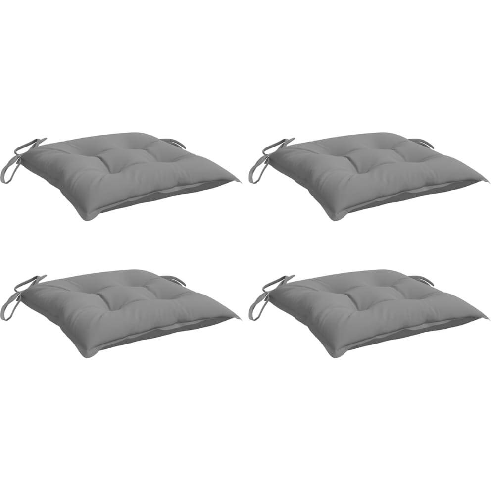 vidaXL Chair Cushions 4 pcs Gray 15.7x15.7x2.8 Oxford Fabric