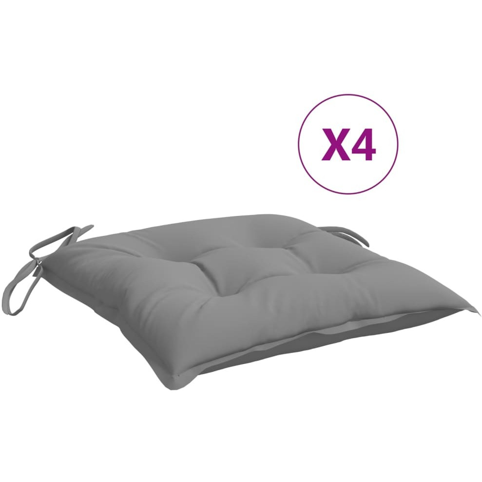 vidaXL Chair Cushions 4 pcs Gray 15.7x15.7x2.8 Oxford Fabric