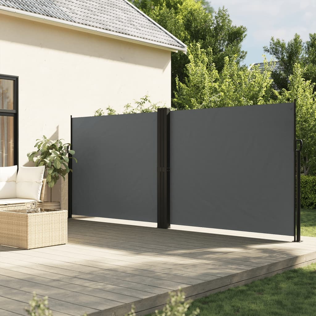 vidaXL Retractable Side Awning Anthracite 63x472.4