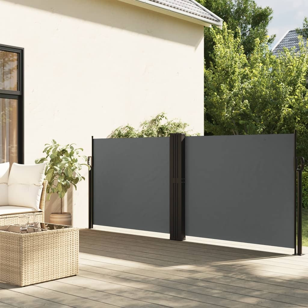 vidaXL Retractable Side Awning Anthracite 55.1x472.4