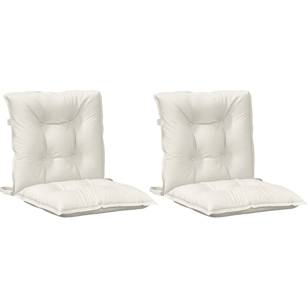 vidaXL Lowback Chair Cushions 2 pcs Melange Cream 39.4x19.7x2.8 Fabric