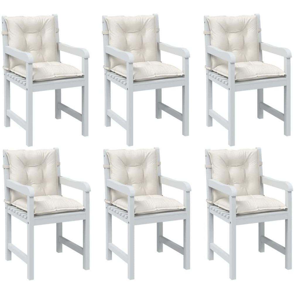 vidaXL Lowback Chair Cushions 6 pcs Melange Cream 39.4x19.7x2.8 Fabric