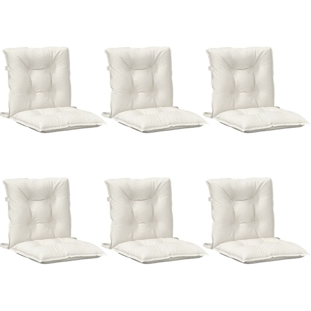 vidaXL Lowback Chair Cushions 6 pcs Melange Cream 39.4x19.7x2.8 Fabric