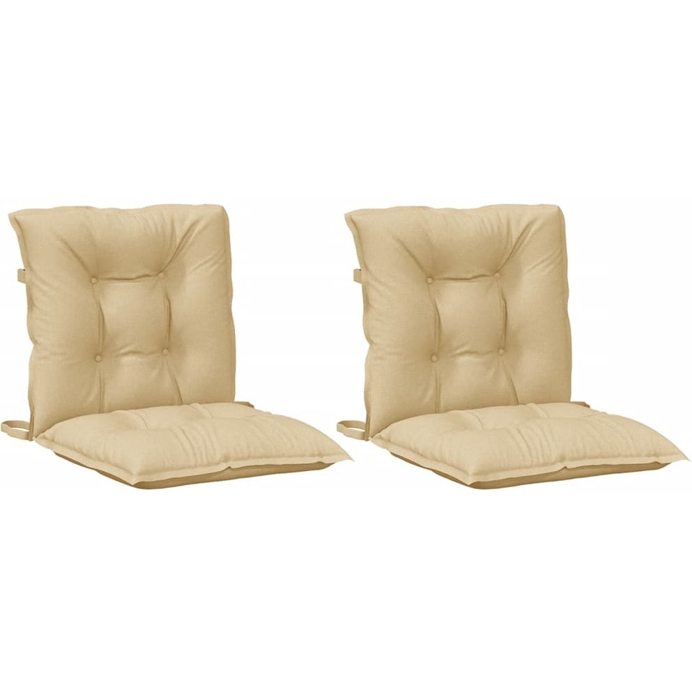 vidaXL Lowback Chair Cushions 2 pcs Melange Beige 39.4x19.7x2.8 Fabric