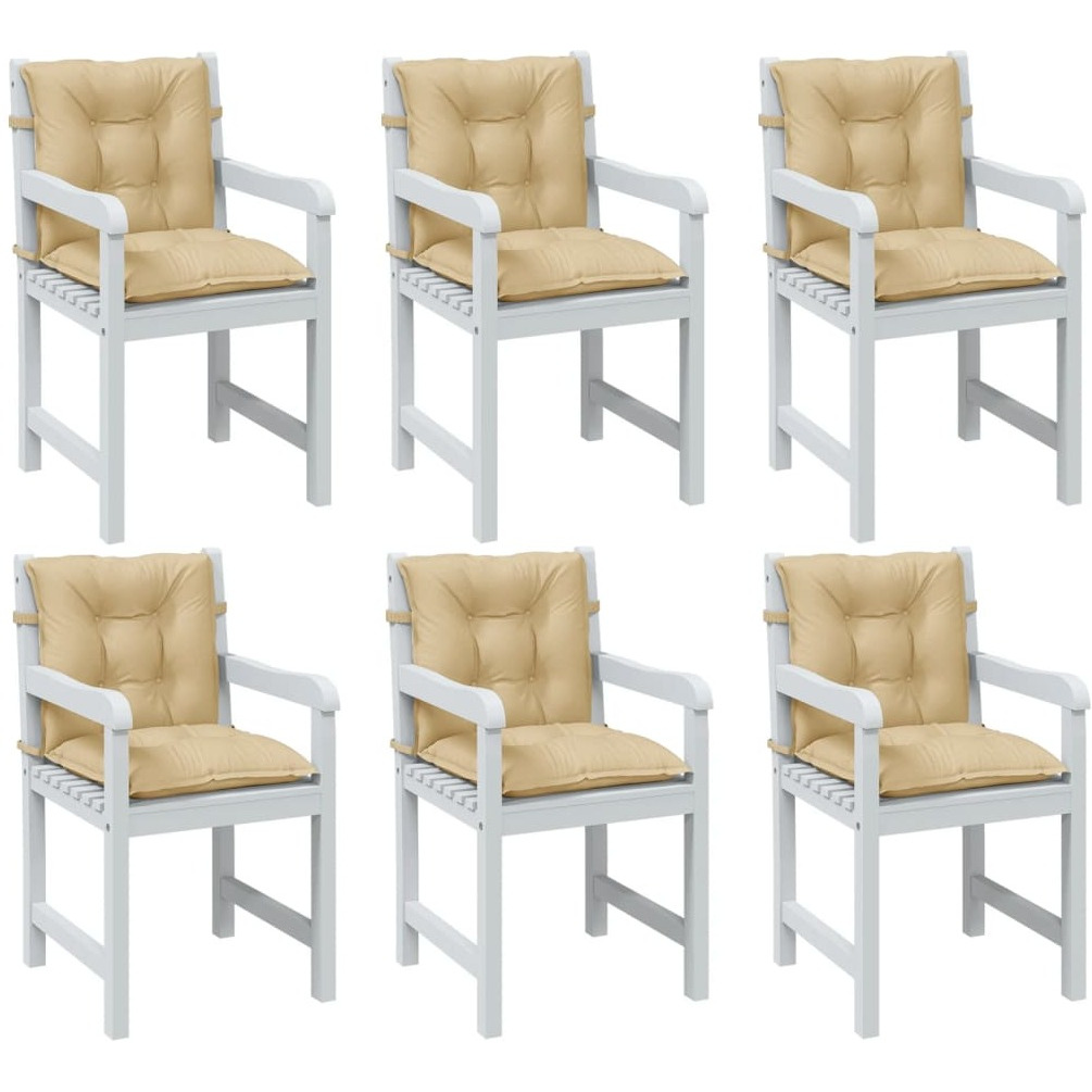 vidaXL Lowback Chair Cushions 6 pcs Melange Beige 39.4x19.7x2.8 Fabric