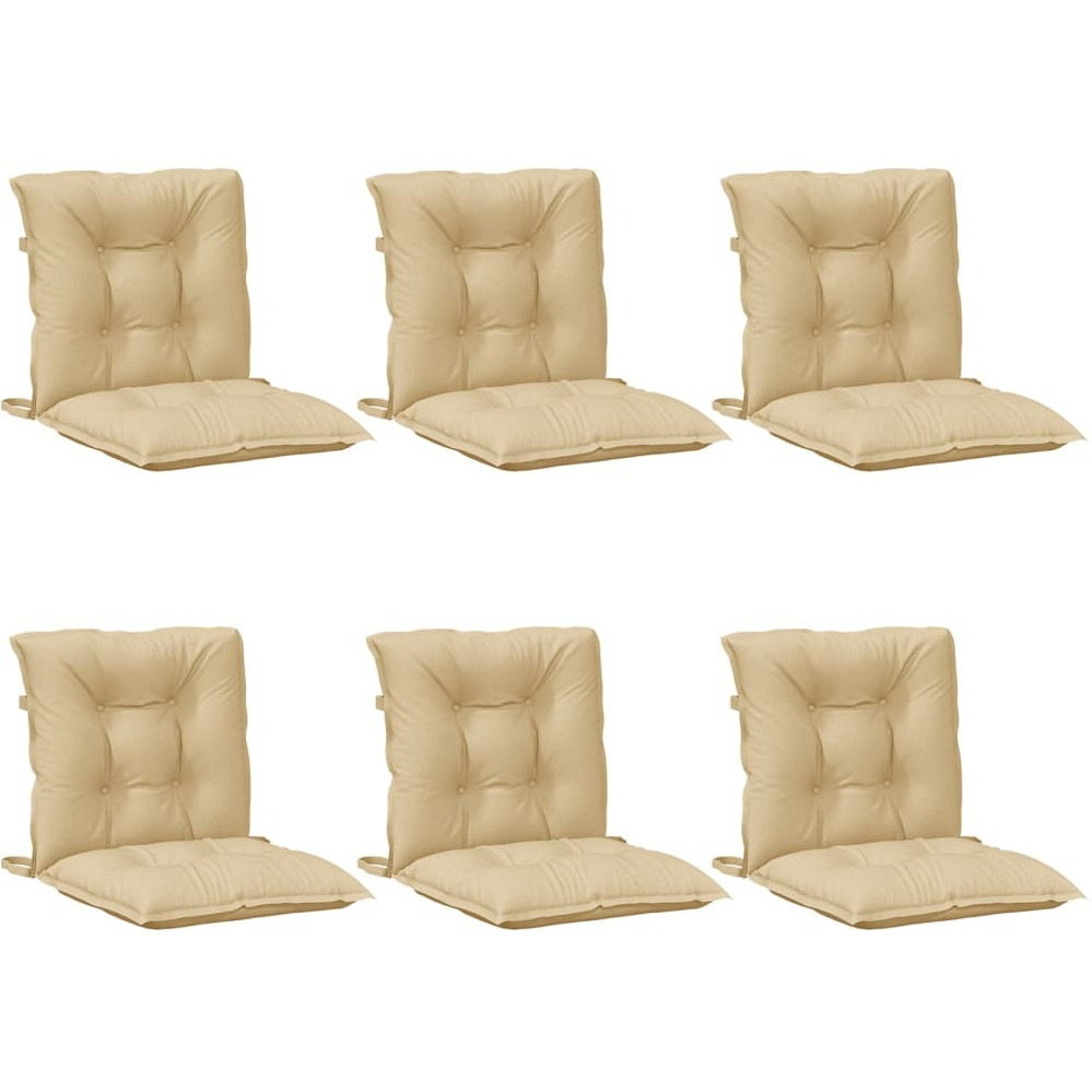 vidaXL Lowback Chair Cushions 6 pcs Melange Beige 39.4x19.7x2.8 Fabric