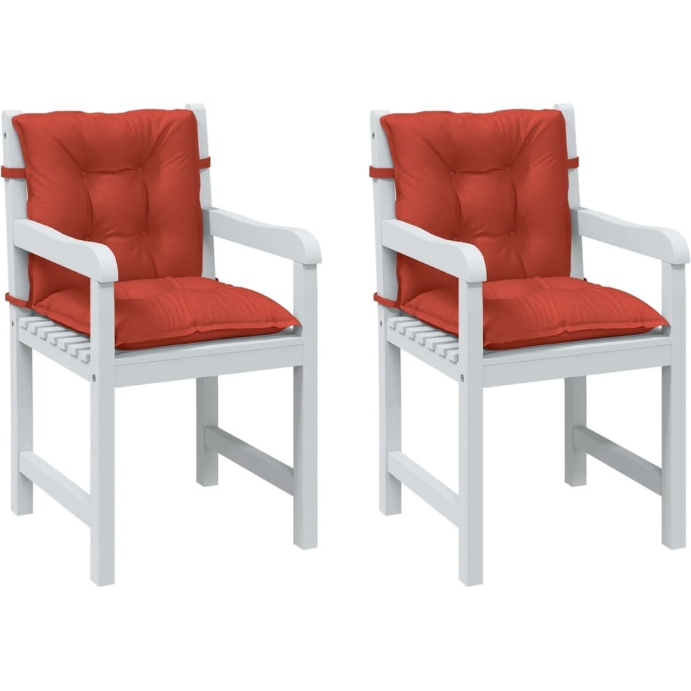 vidaXL Lowback Chair Cushions 2 pcs Melange Red 39.4x19.7x2.8 Fabric