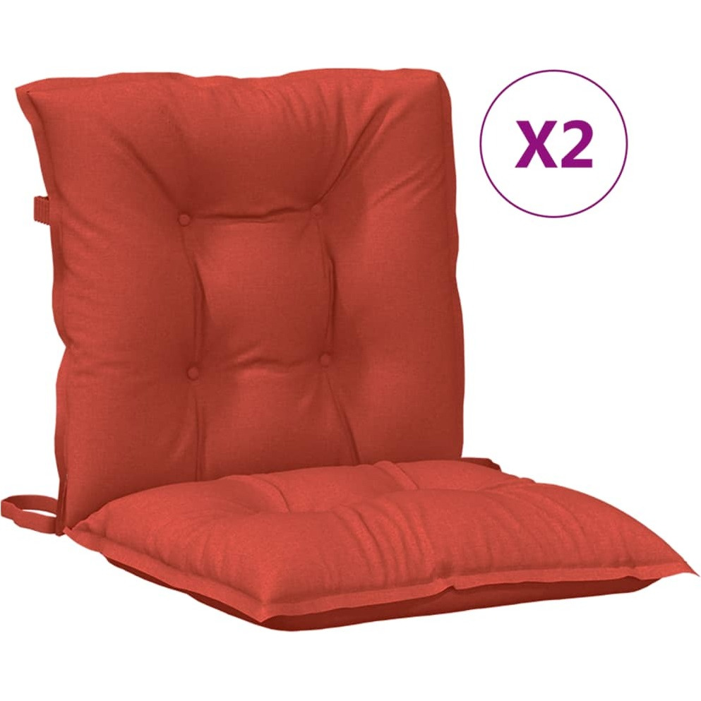 vidaXL Lowback Chair Cushions 2 pcs Melange Red 39.4x19.7x2.8 Fabric