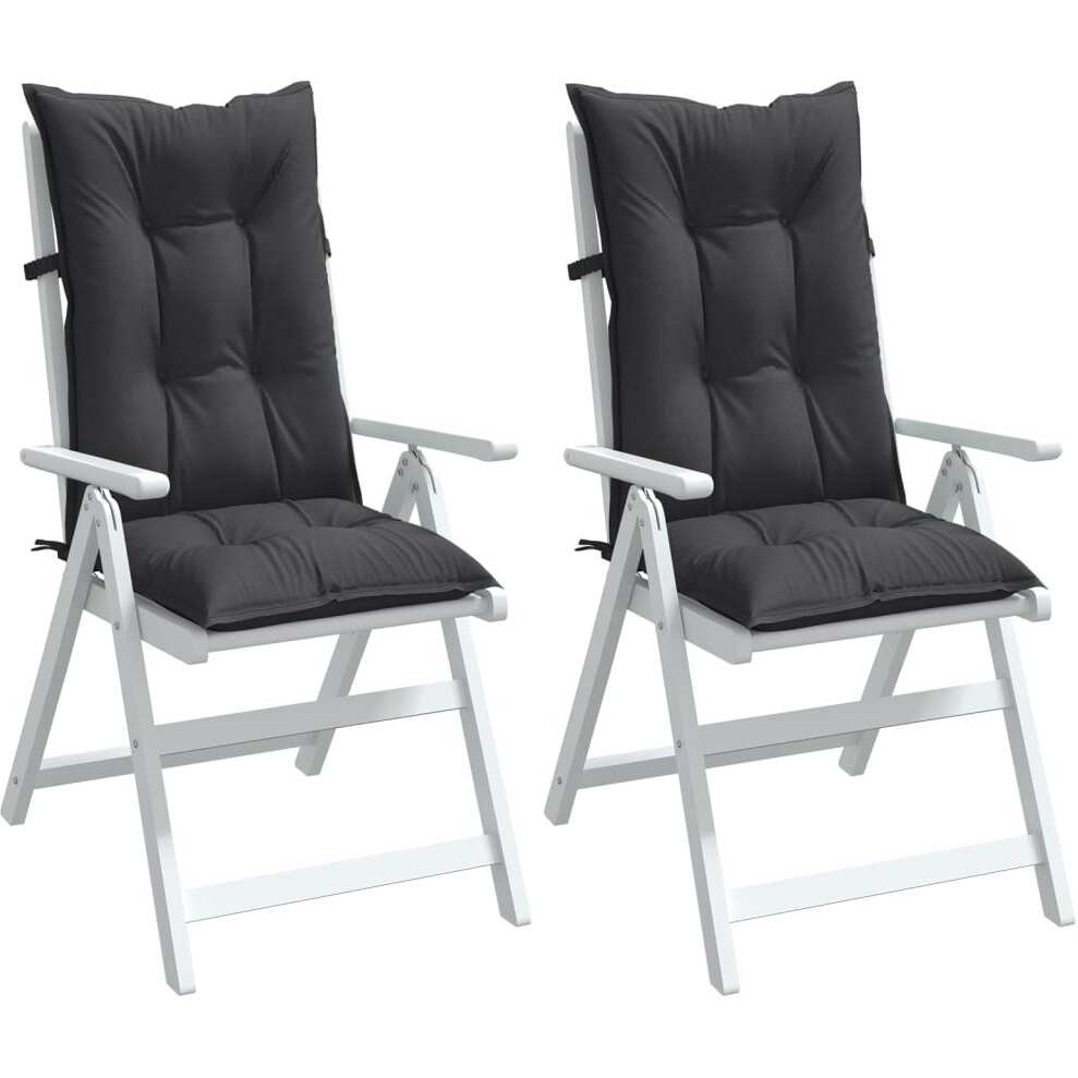 vidaXL Highback Chair Cushions 2 pcs Melange Anthracite 47.2x19.7x2.8 Fabric