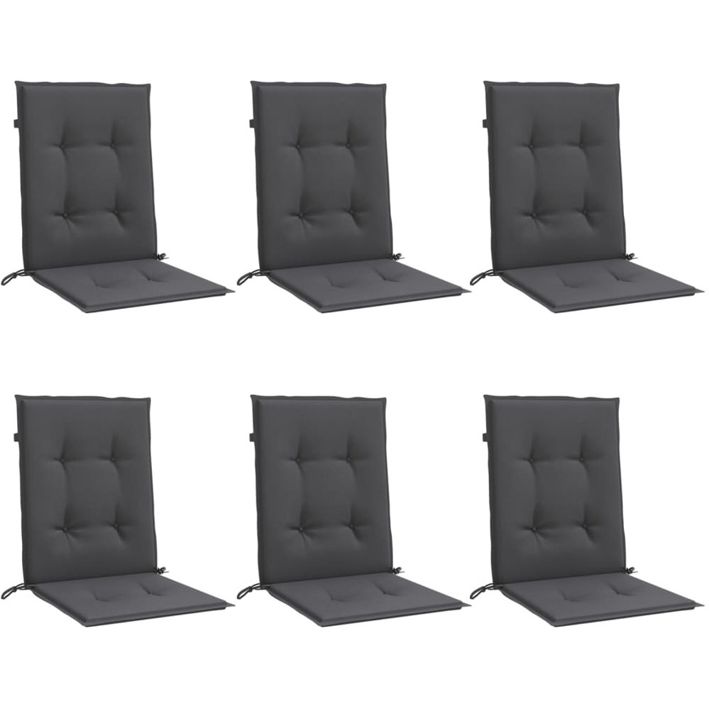 vidaXL Lowback Chair Cushions 6 pcs Melange Anthracite 39.4x19.7x1.6 Fabric