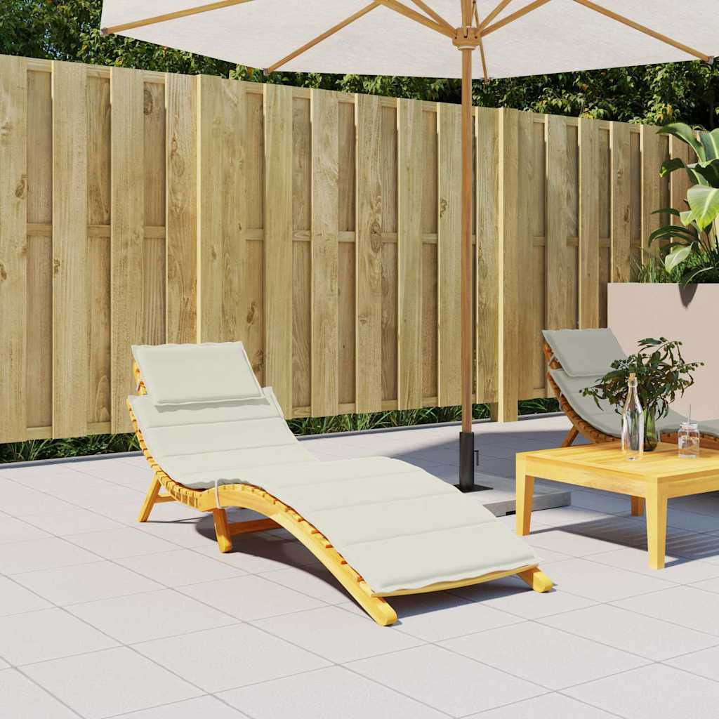 vidaXL Sun Lounger Cushion Melange Cream 73.2x22.8x1.2 Fabric