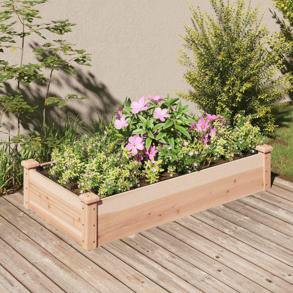 vidaXL Garden Raised Bed with Liner 47.2x23.6x9.8 Solid Wood Fir