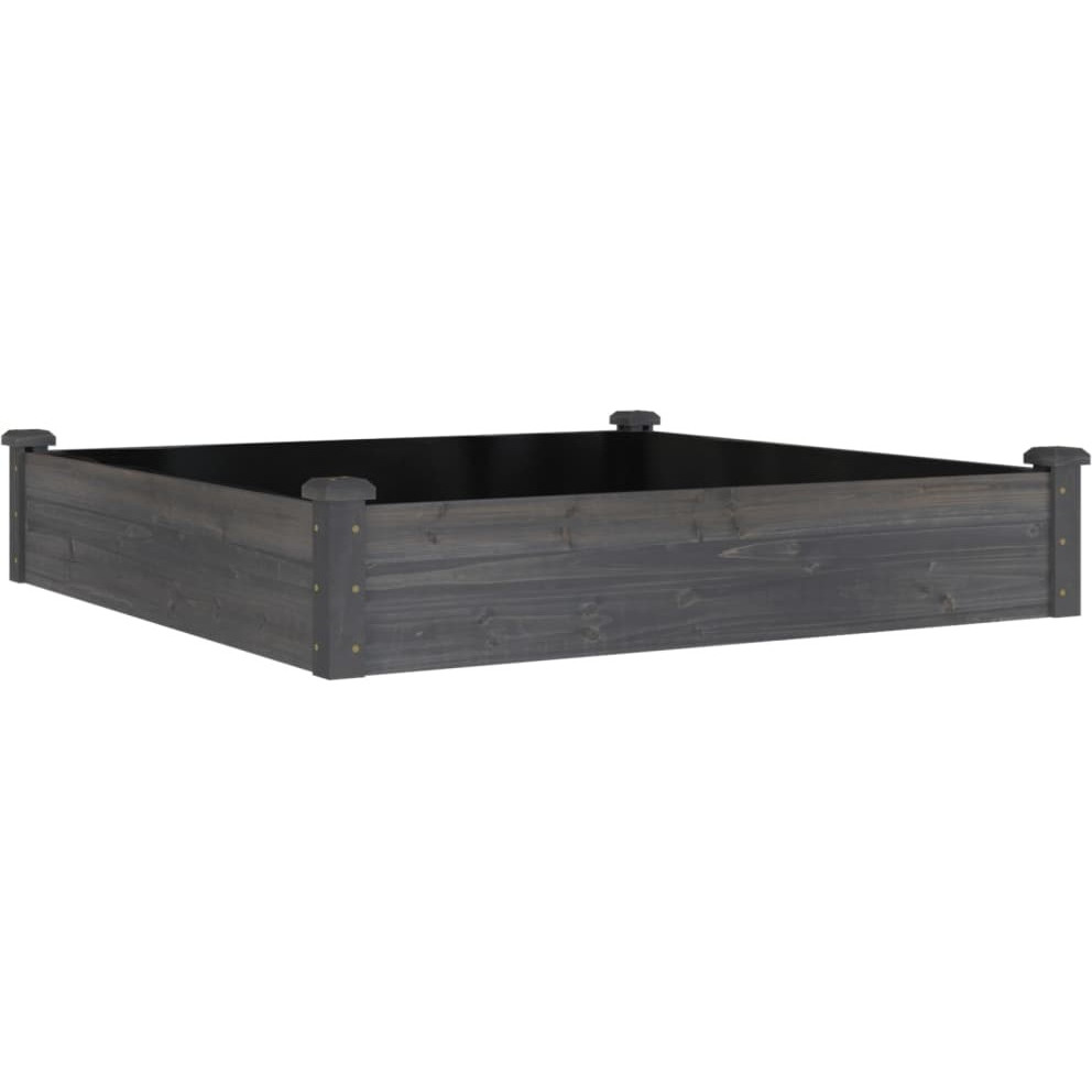 vidaXL Garden Raised Bed with Liner Gray 47.2x47.2x9.8 Solid Wood Fir