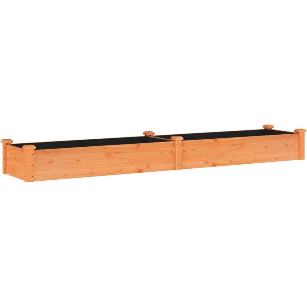 vidaXL Garden Raised Bed with Liner Brown 94.5x17.7x9.8 Solid Wood Fir