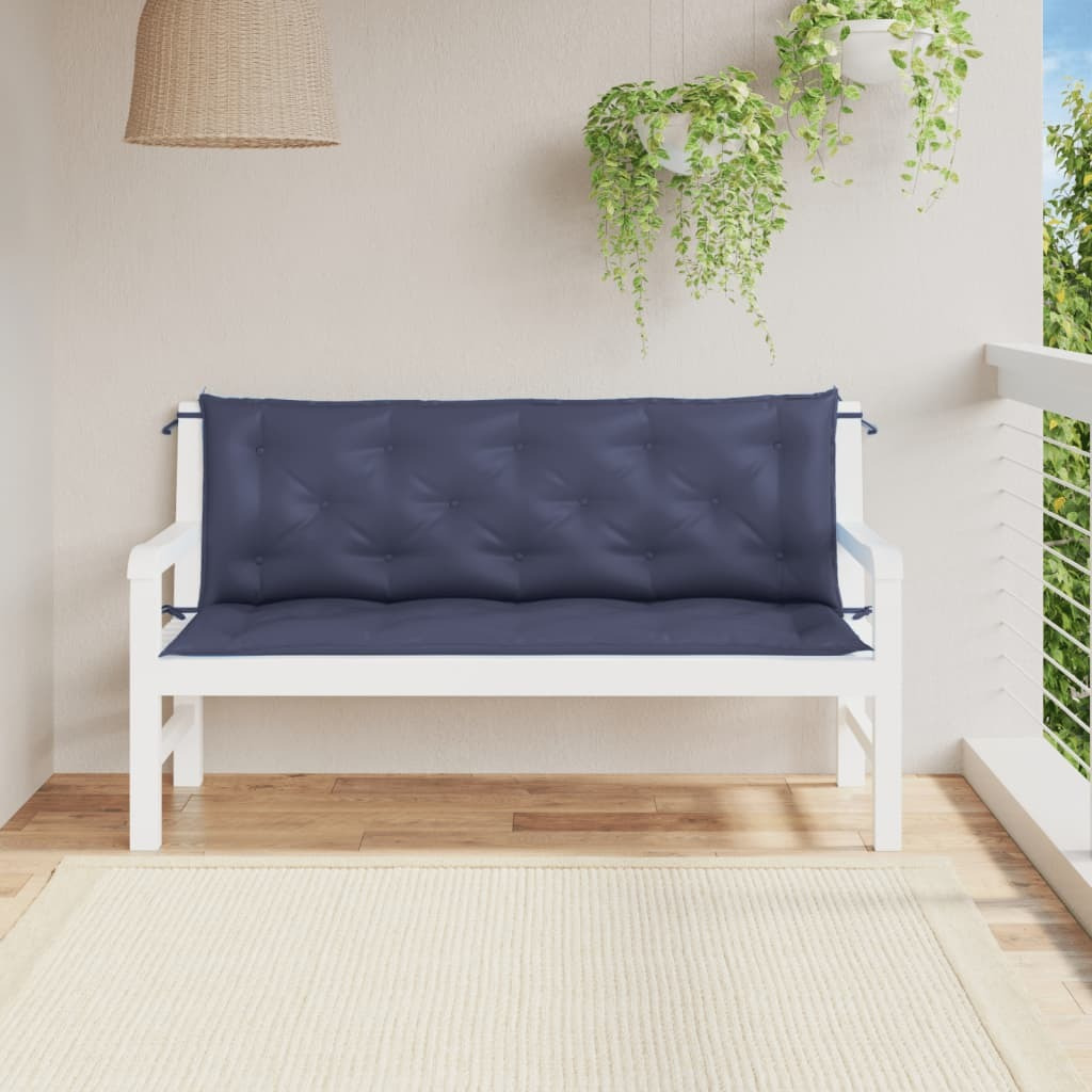 vidaXL Garden Bench Cushions 2pcs Navy Blue 59.1x19.7x2.8 Oxford Fabric